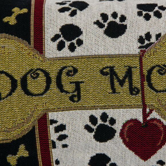 Dog Mom Black and White Tapestry Toss Pillow 11" x 7" - Picture 4 of 5